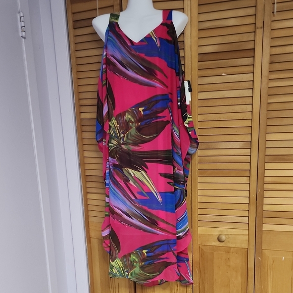 Multicolor cold shoulder Robbie Bee dress NWT plus size 22 - Picture 2 of 7